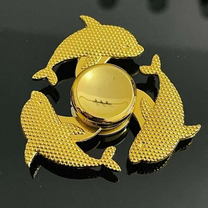 Gold Metal Fidget Spinner – Kids Stress Relief Toy