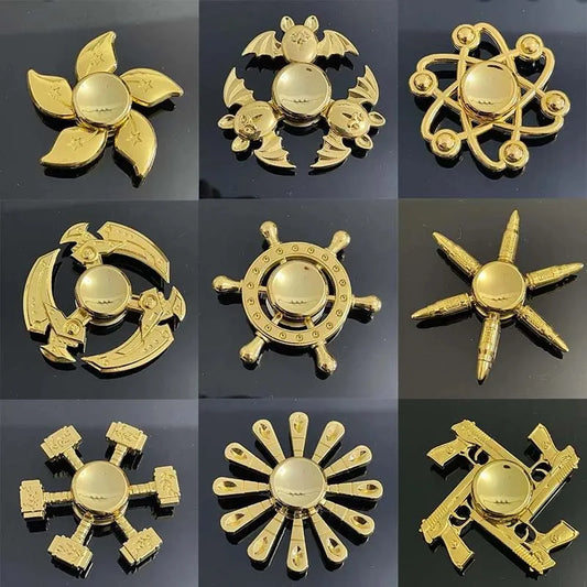 Gold Metal Fidget Spinner – Kids Stress Relief Toy