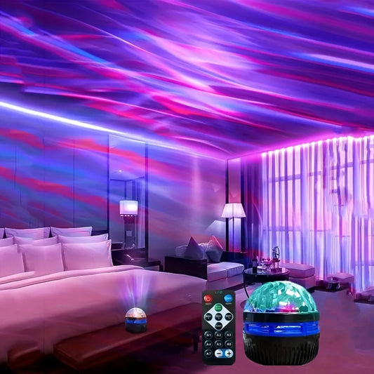 LED Yıldızlı Galaksi Dalga Projektör RGB Uzaktan Kumandalı Lamba